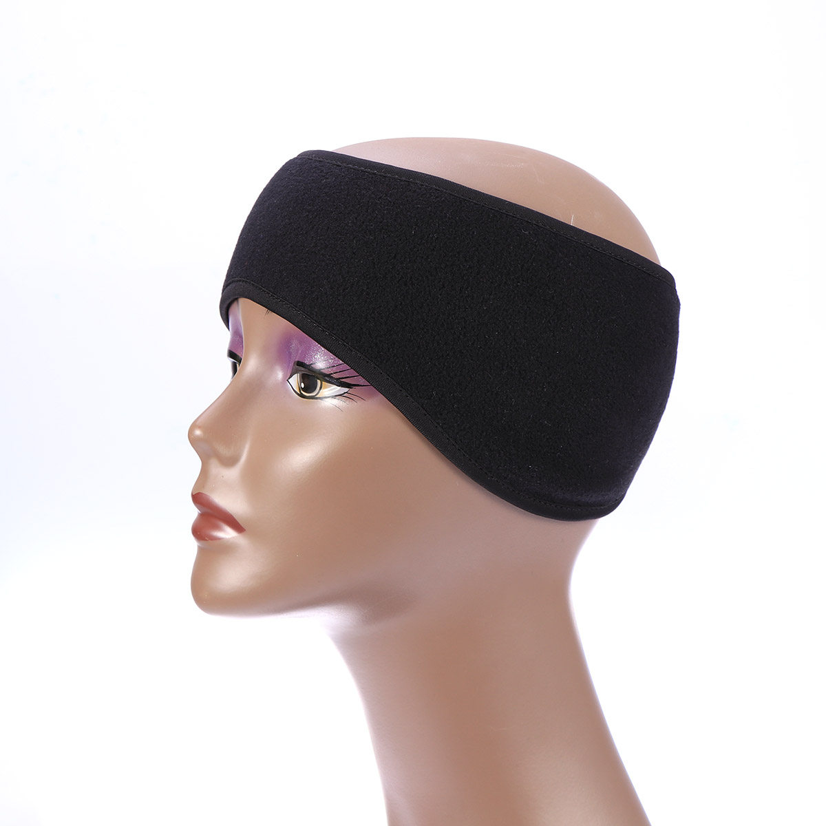 Fleece Ear Warmer Band - عصابة رأس سوداء للجنسين لتدفئة الأذنين