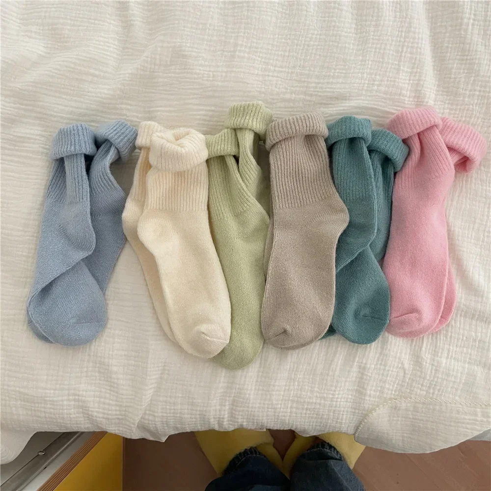 Thermal Sock Wool - جوارب صوف كاواي ياباني للنساء ،