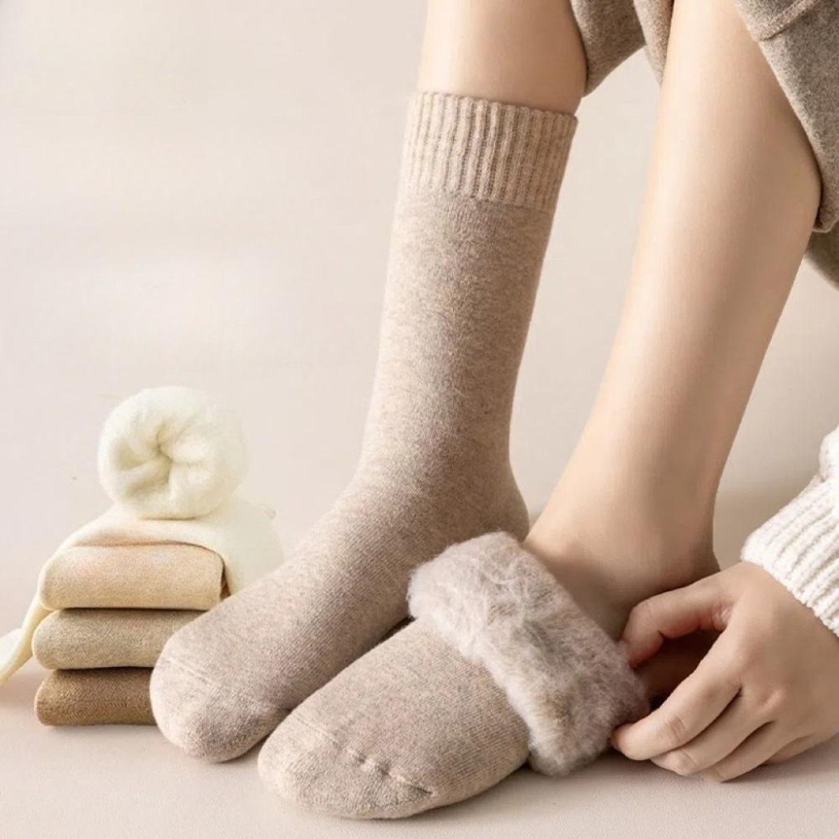 Thermal Sock Wool - 1 زوج الشتاء الجوارب الحرارية الدافئة
