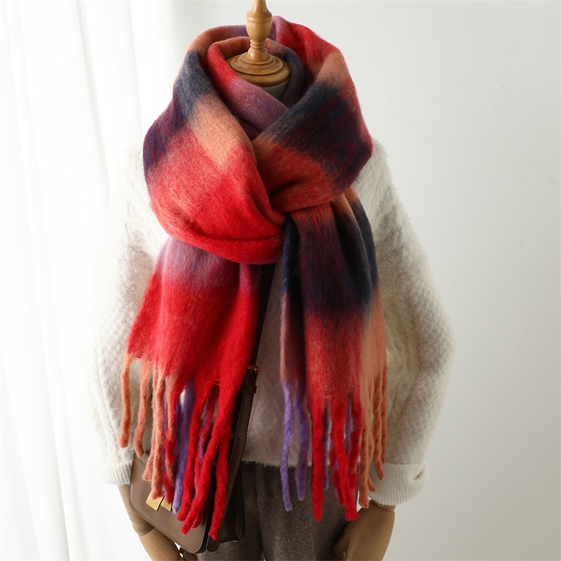 Wool Scarf Men - وشاح شبكي جديد للخريف والشتاء للنساء