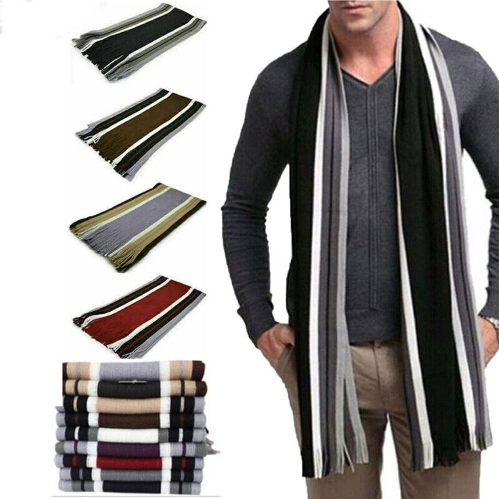 الكشمير الرجال وشاح مخطط موضة  - مراجعة Wool Scarf Men وسعره