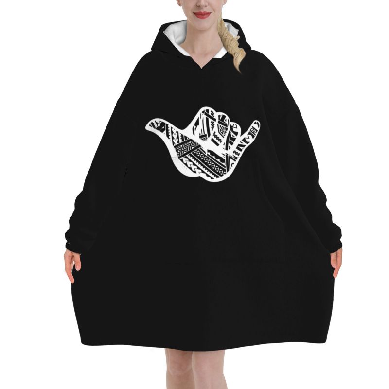 البولينيزية الوشم شاكا القبلية - مراجعة Sherpa Hoodie Fleece وسعره