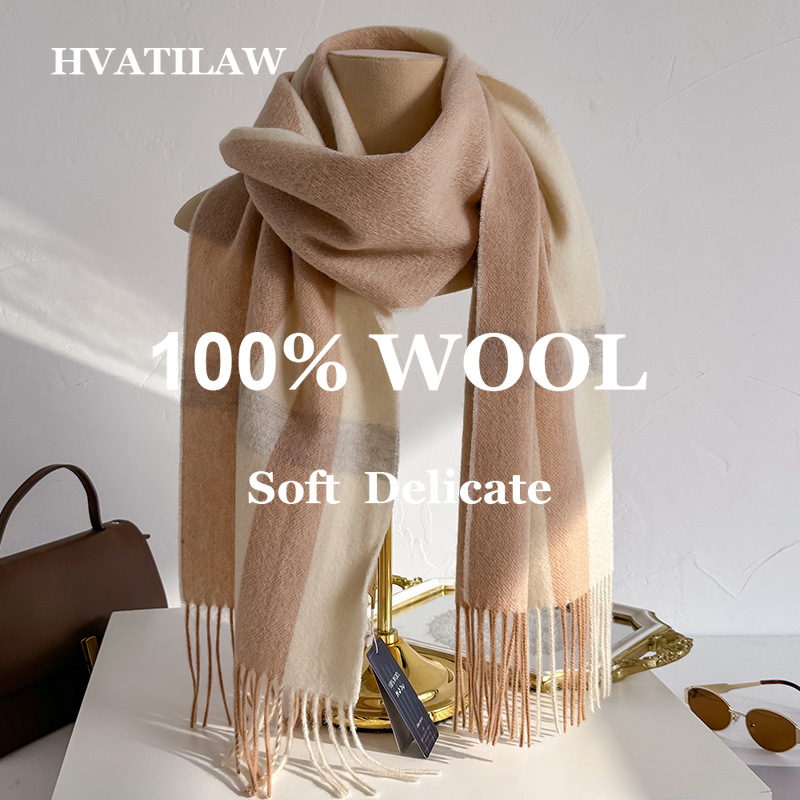 وشاح من الصوف 100% بنقشة مربعا - مراجعة Wool Scarf Men وسعره