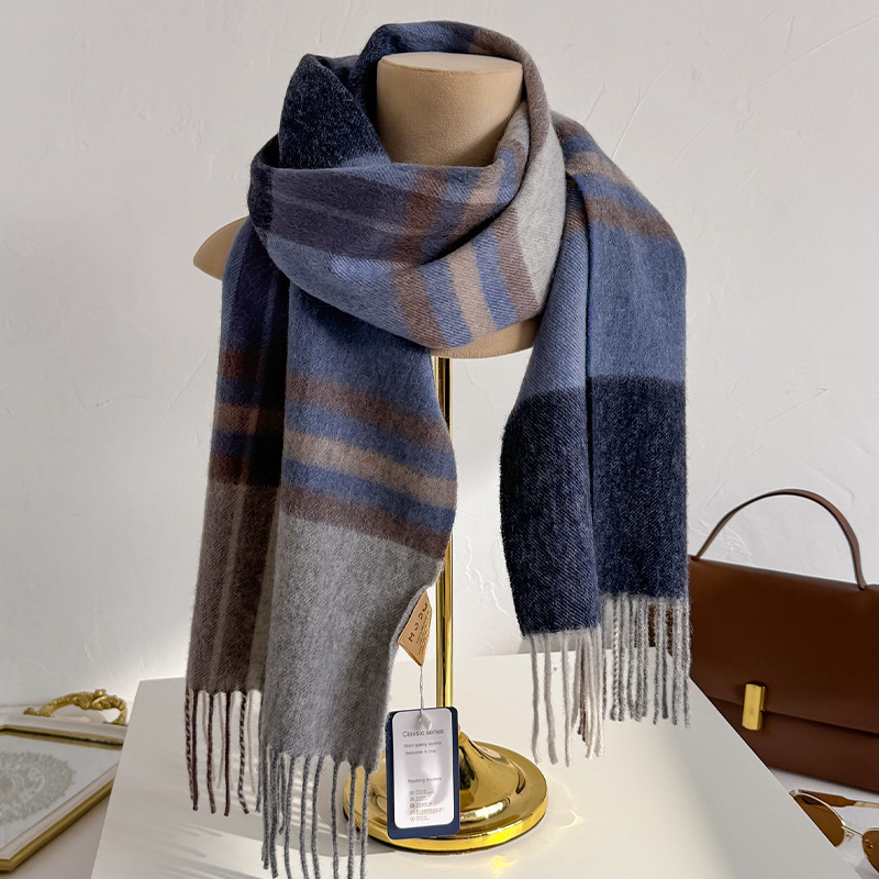 وشاح من الصوف 100% بنقشة مربعا - مراجعة Wool Scarf Men وسعره