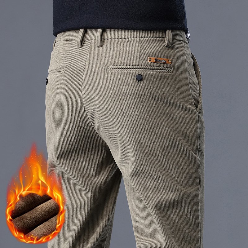 عالية الجودة شتاء دافئ الكاكي  - مراجعة Corduroy Pant Warm وسعره