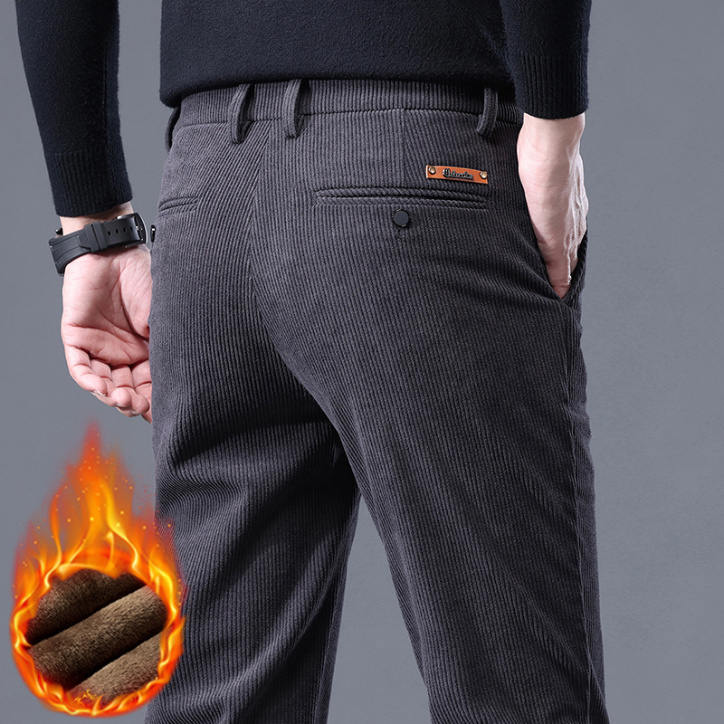 عالية الجودة شتاء دافئ الكاكي  - مراجعة Corduroy Pant Warm وسعره