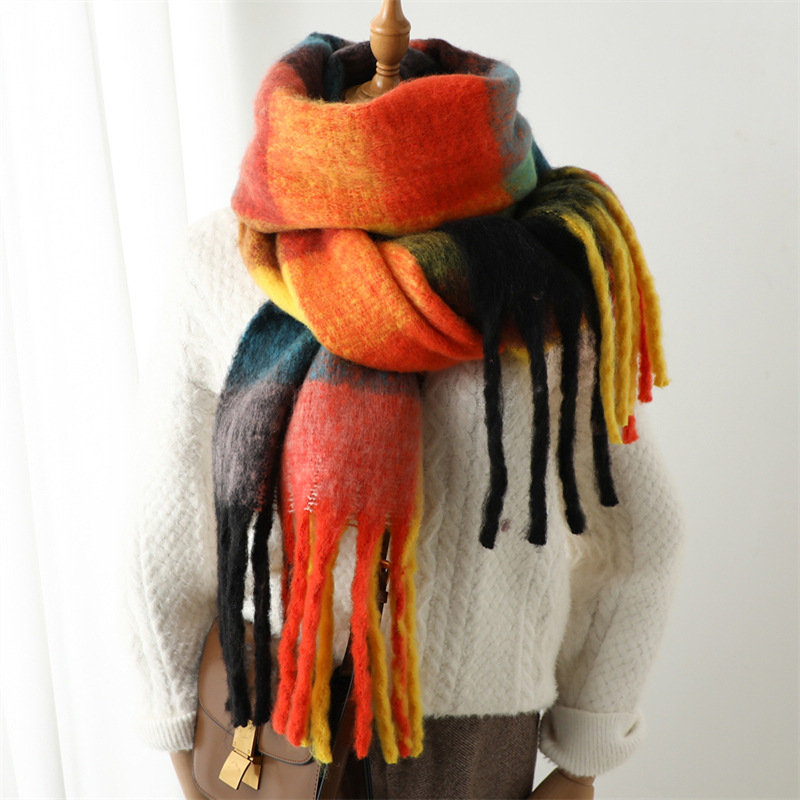 وشاح شبكي جديد للخريف والشتاء  - مراجعة Wool Scarf Men وسعره
