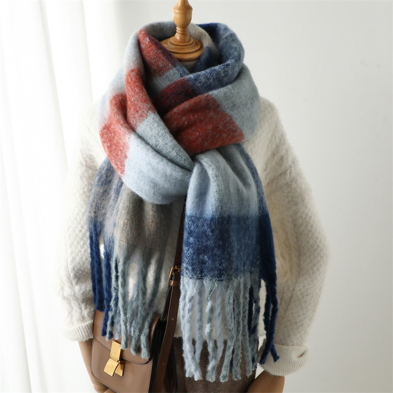 وشاح شبكي جديد للخريف والشتاء  - مراجعة Wool Scarf Men وسعره