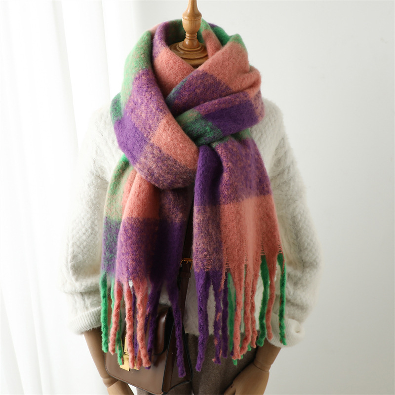 وشاح شبكي جديد للخريف والشتاء  - مراجعة Wool Scarf Men وسعره